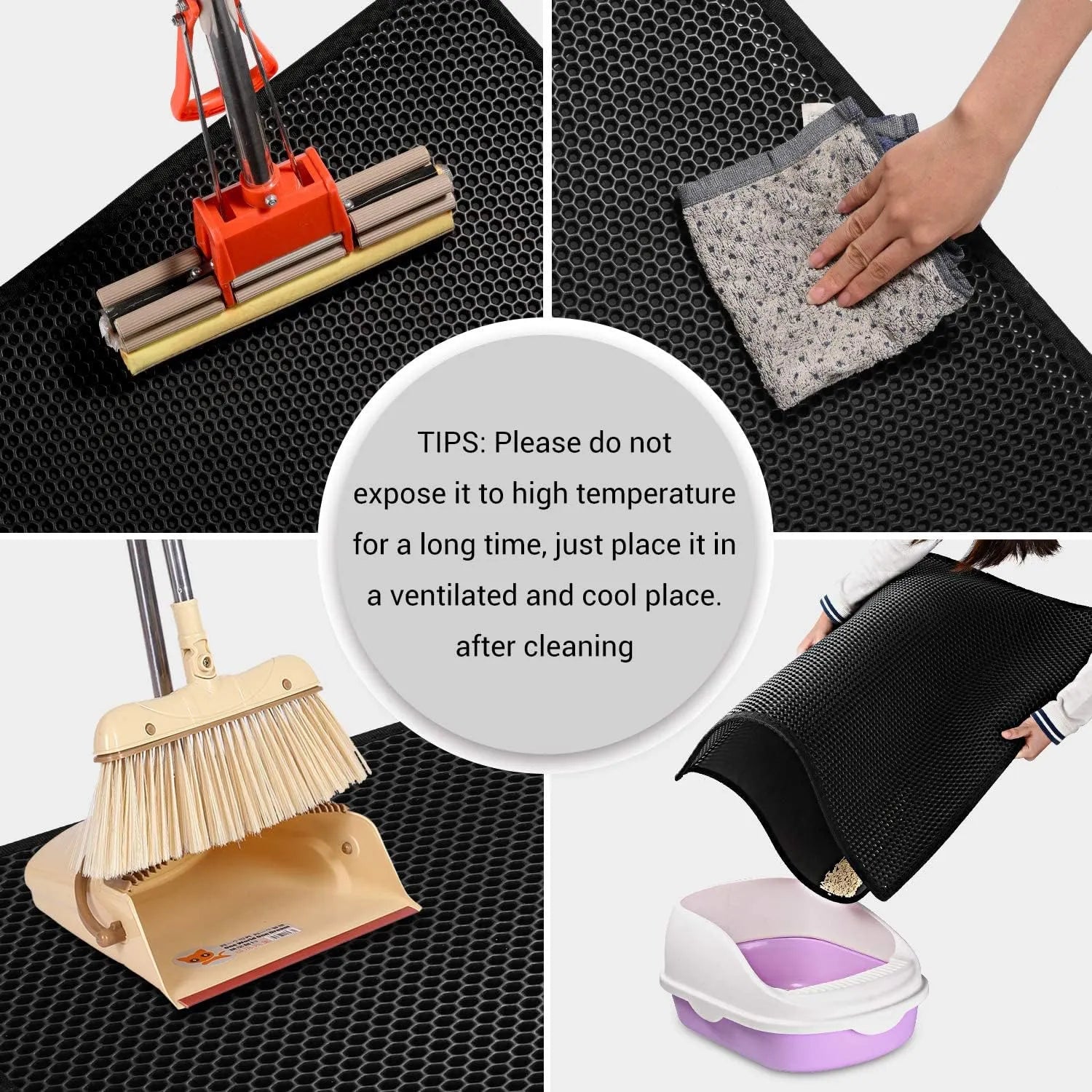 Pieviev Cat Litter Mat Double Layer Waterproof Urine Proof Trapping Mat 1 Pack (Gray, 24x15 Inch (Pack of 1))