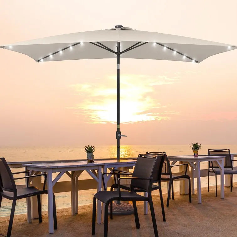 Doralice 120'' x 78'' Rectangular Lighted Market Umbrella