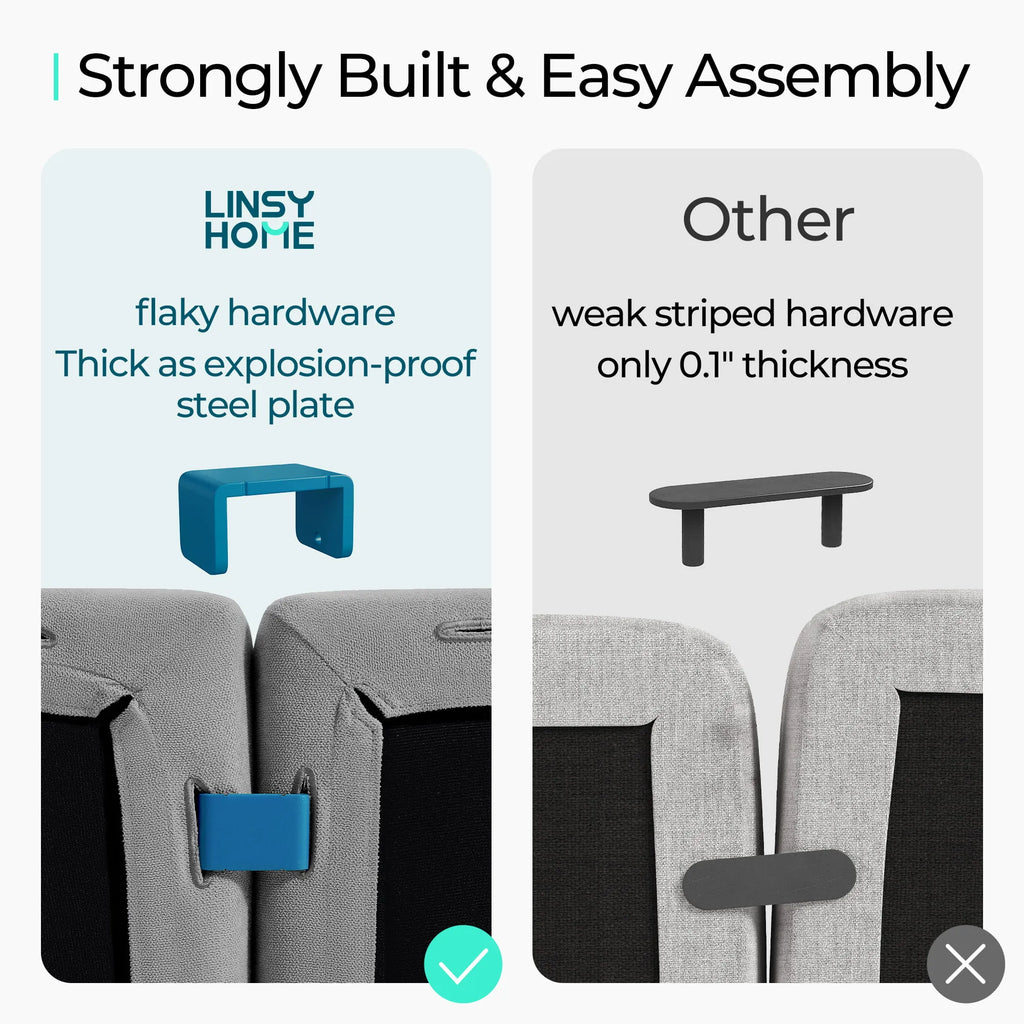 LINSY HOME Modular Couches and Sofas Sectional with Storage Sectional Sofa U Shaped Sectional Couch with Reversible Chaises, Dark Gray