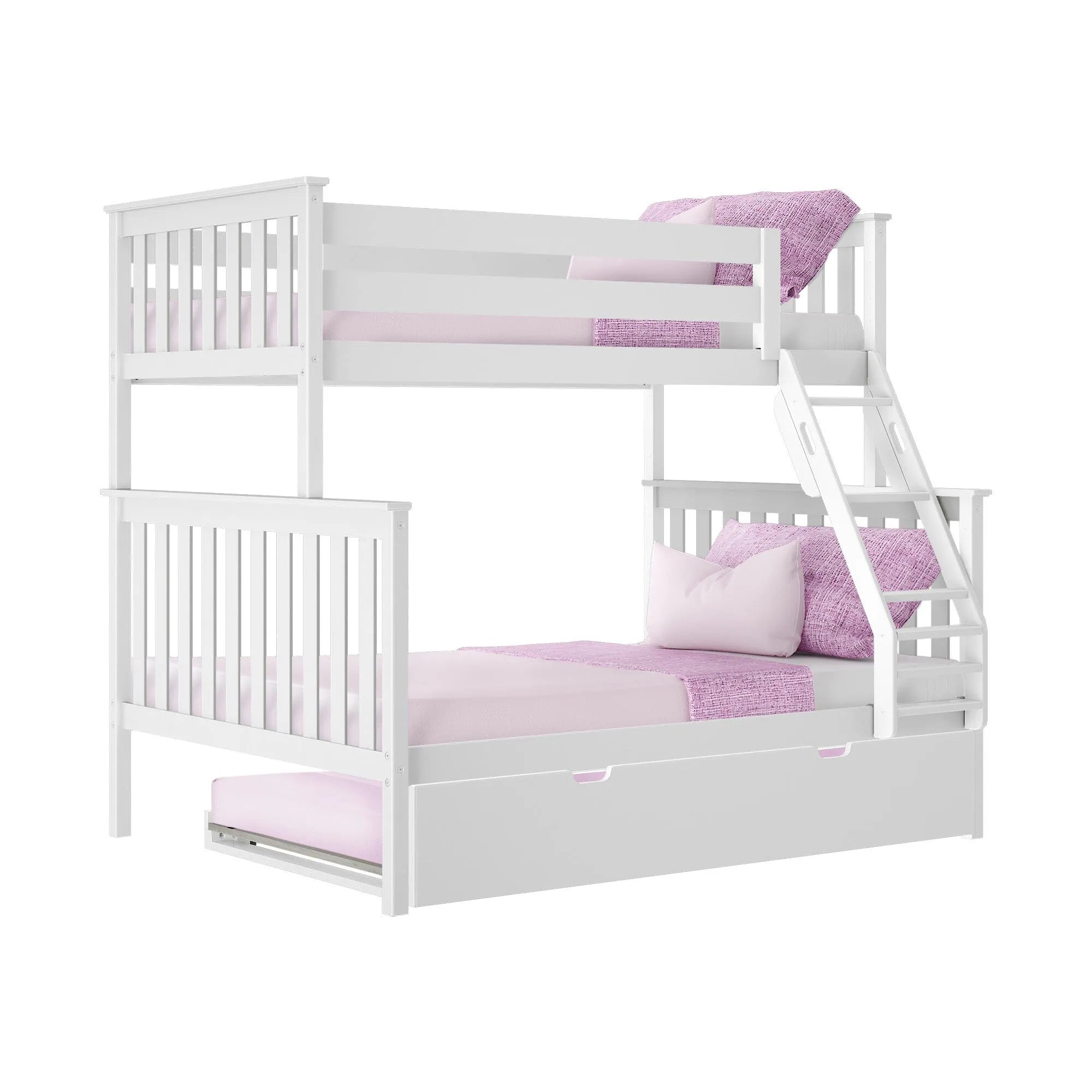 🎄Store Closing Sale💖Kids Solid Wood Twin-Over-Full Bunk Bed + Trundle Bed