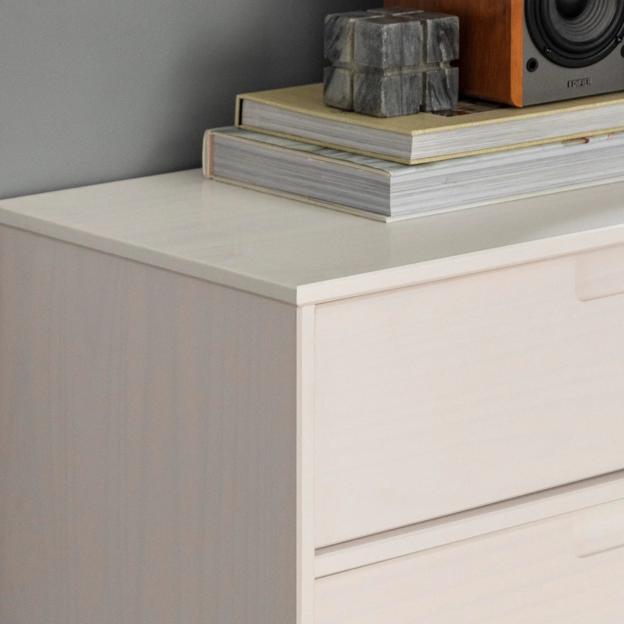 6-Drawer Caramel Mid Century Modern Wood Dresser