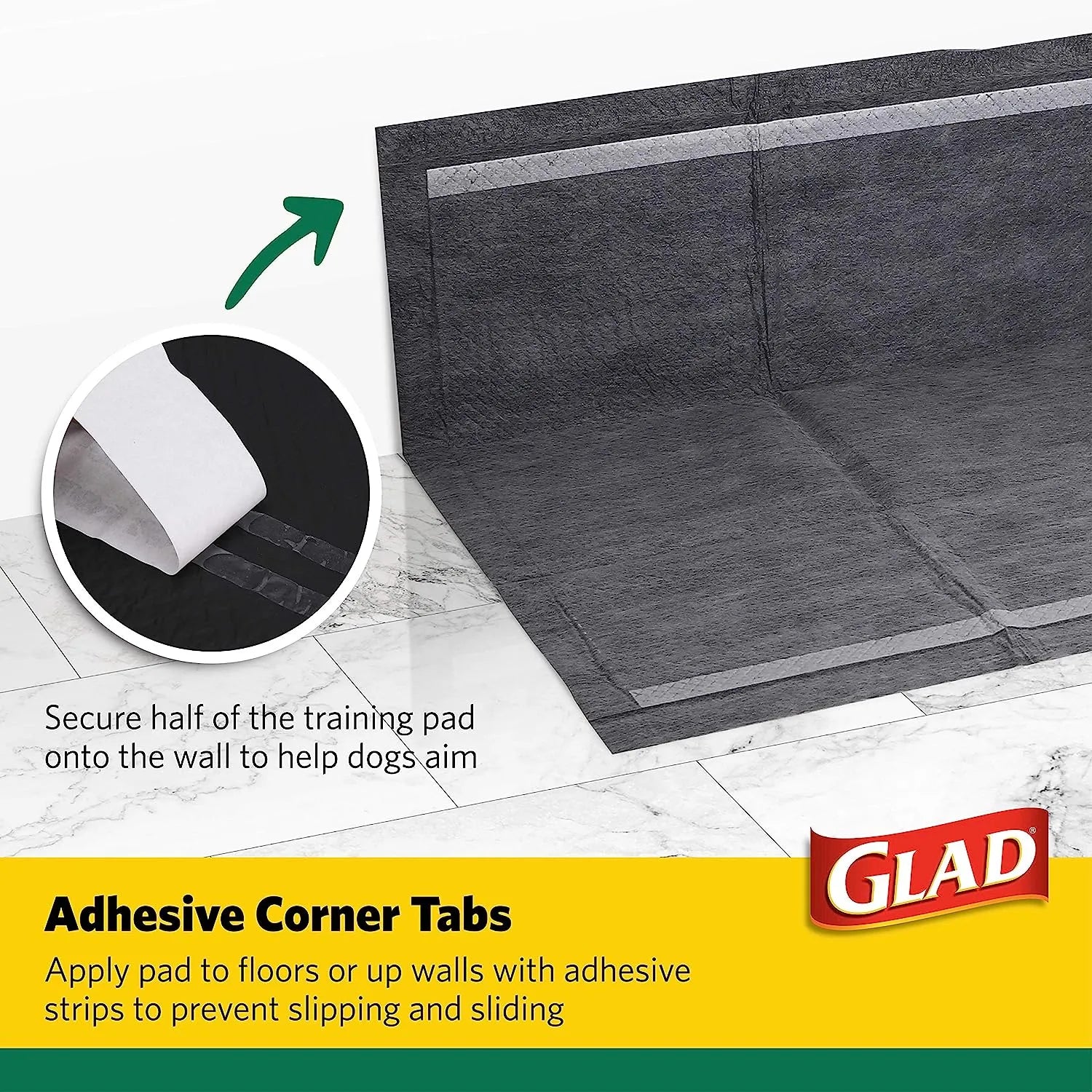 Glad for Pets Black Charcoal Puppy Pads 23" x 23" | Puppy Potty Training Pads That ABSORB & NEUTRALIZE Urine Instantly | New & Improved Quality Puppy Pee Pads, 100 count