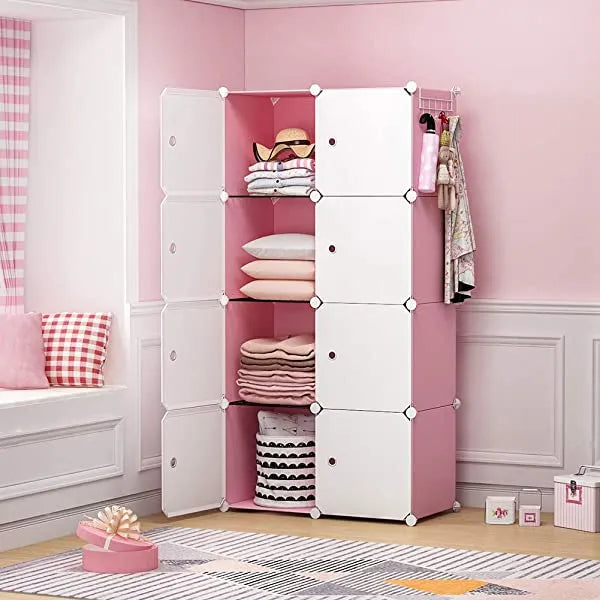 YOZO Cube Storage Organzier Portable Closet Wardrobe Bedroom Dresser (71x14x71 inches) Portable Closet Cube Shelf Armoire Pantry Cabinet, 25 Cubes, Blue 25Cubes Blue