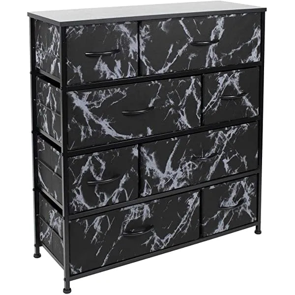 Sorbus Dresser with 8 Drawers - Furniture Storage Chest Tower Unit for Bedroom, Hallway, Closet, Office Organization - Steel Frame, Wood Top, Easy Pull Fabric Bins (White)