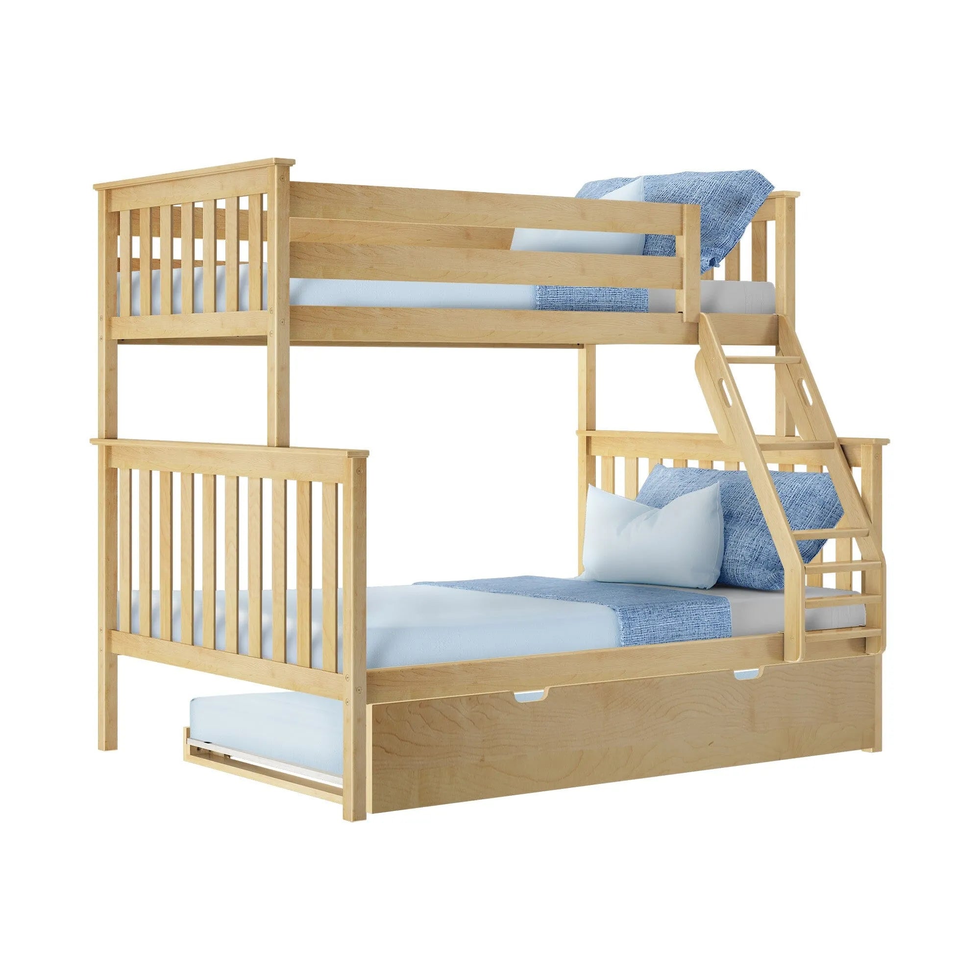 🎄Store Closing Sale💖Kids Solid Wood Twin-Over-Full Bunk Bed + Trundle Bed