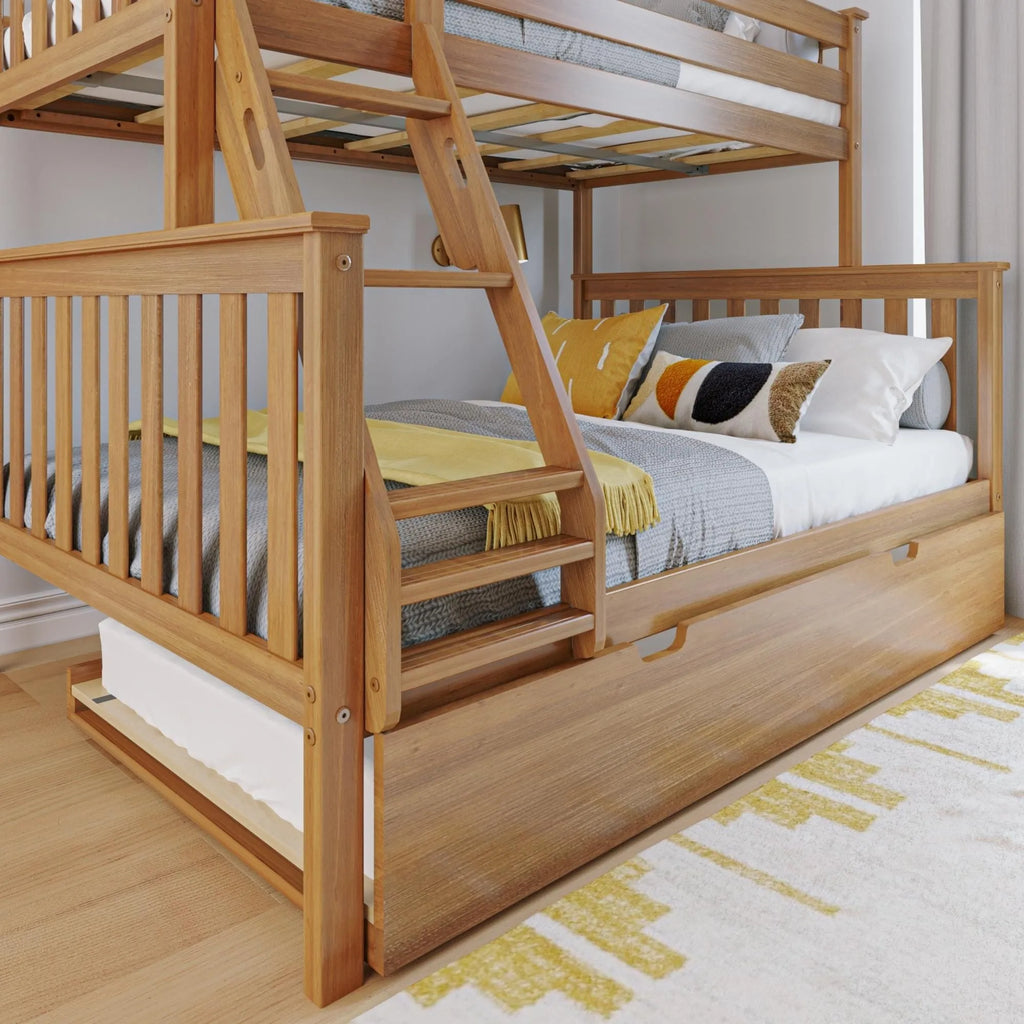 🎄Store Closing Sale💖Kids Solid Wood Twin-Over-Full Bunk Bed + Trundle Bed