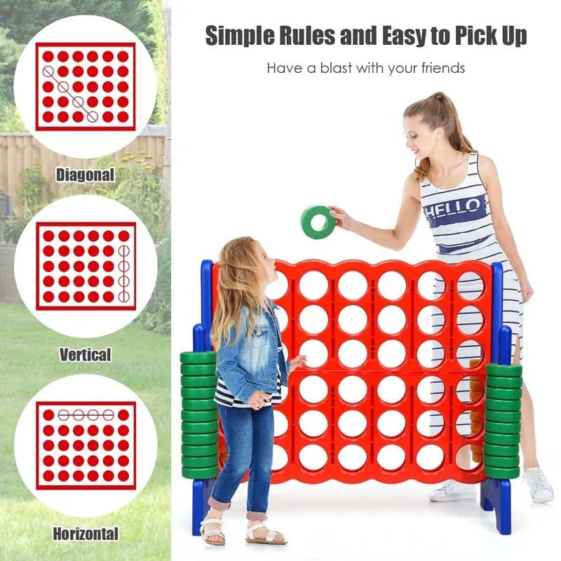 4-to-Score Giant Game Set with 42 Jumbo Rings & Quick-Release Slider