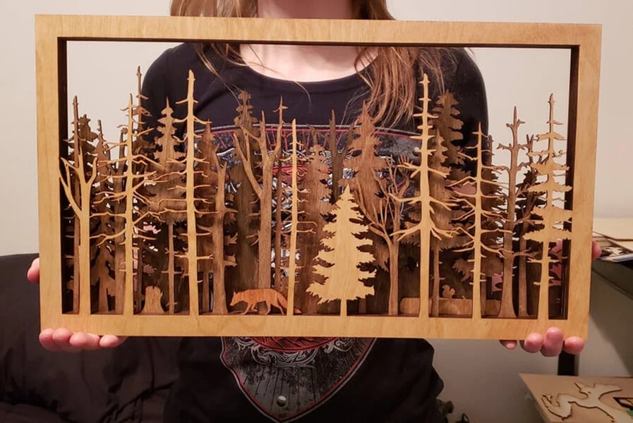 Forest Wildlife -  Handcrafted Art | Uncommon Art | 3D Art | Unique Art| All Natural Art | Rare Art