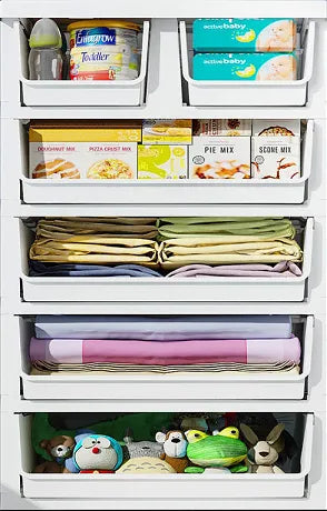 mDesign Storage Dresser Furniture Unit ?Tall Standing Organizer for Bedroom, Office, Living Room, and Closet ?8 Slim Drawer Removable Fabric Bins