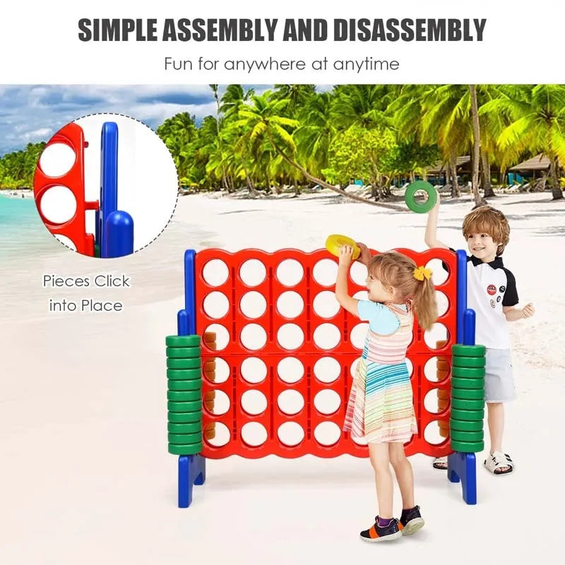 4-to-Score Giant Game Set with 42 Jumbo Rings & Quick-Release Slider