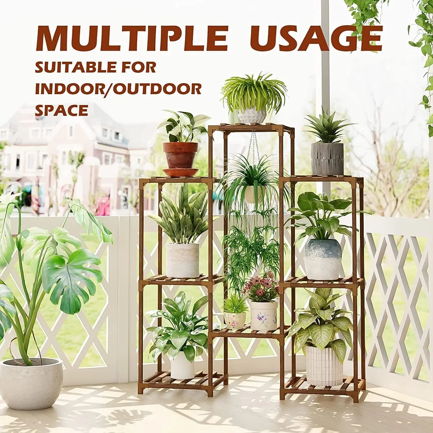 Plant stand indoor plant stand wooden outdoor multi-layer plant stand