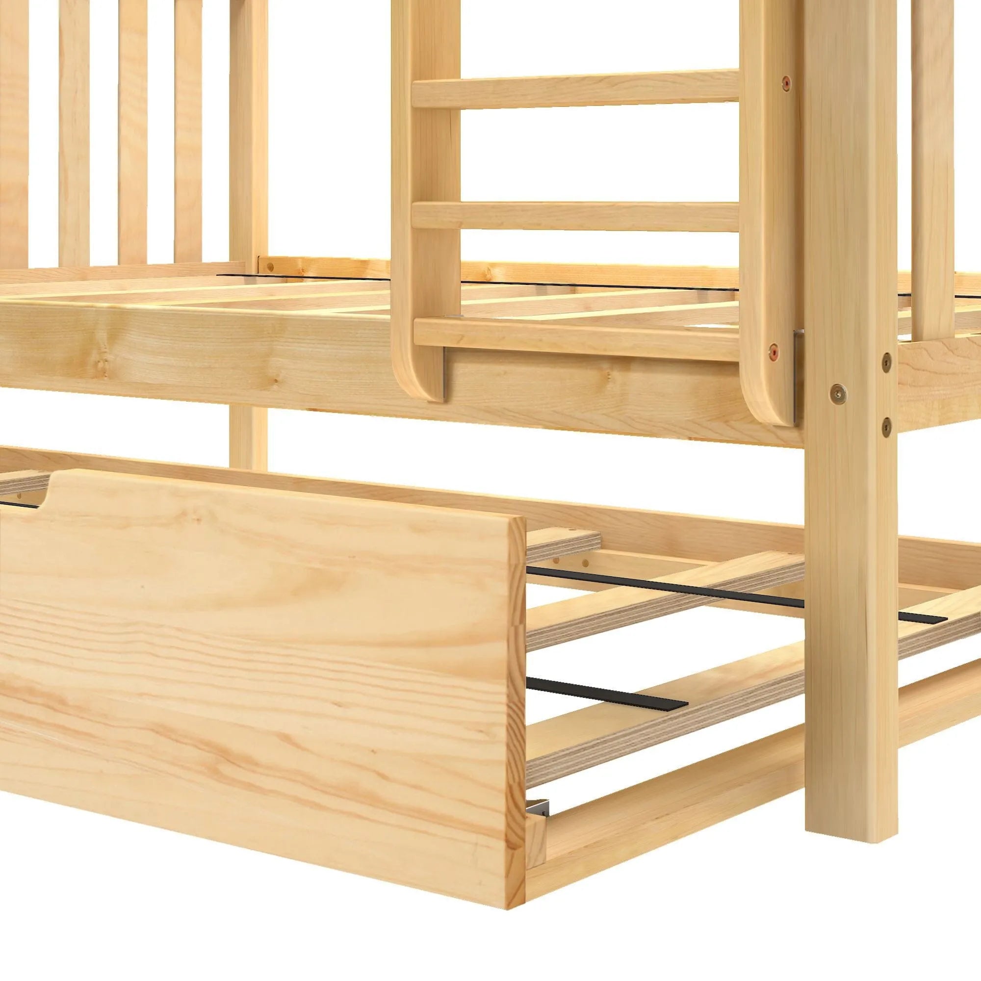 🎄Store Closing Sale💖Kids Solid Wood Twin-Over-Full Bunk Bed + Trundle Bed