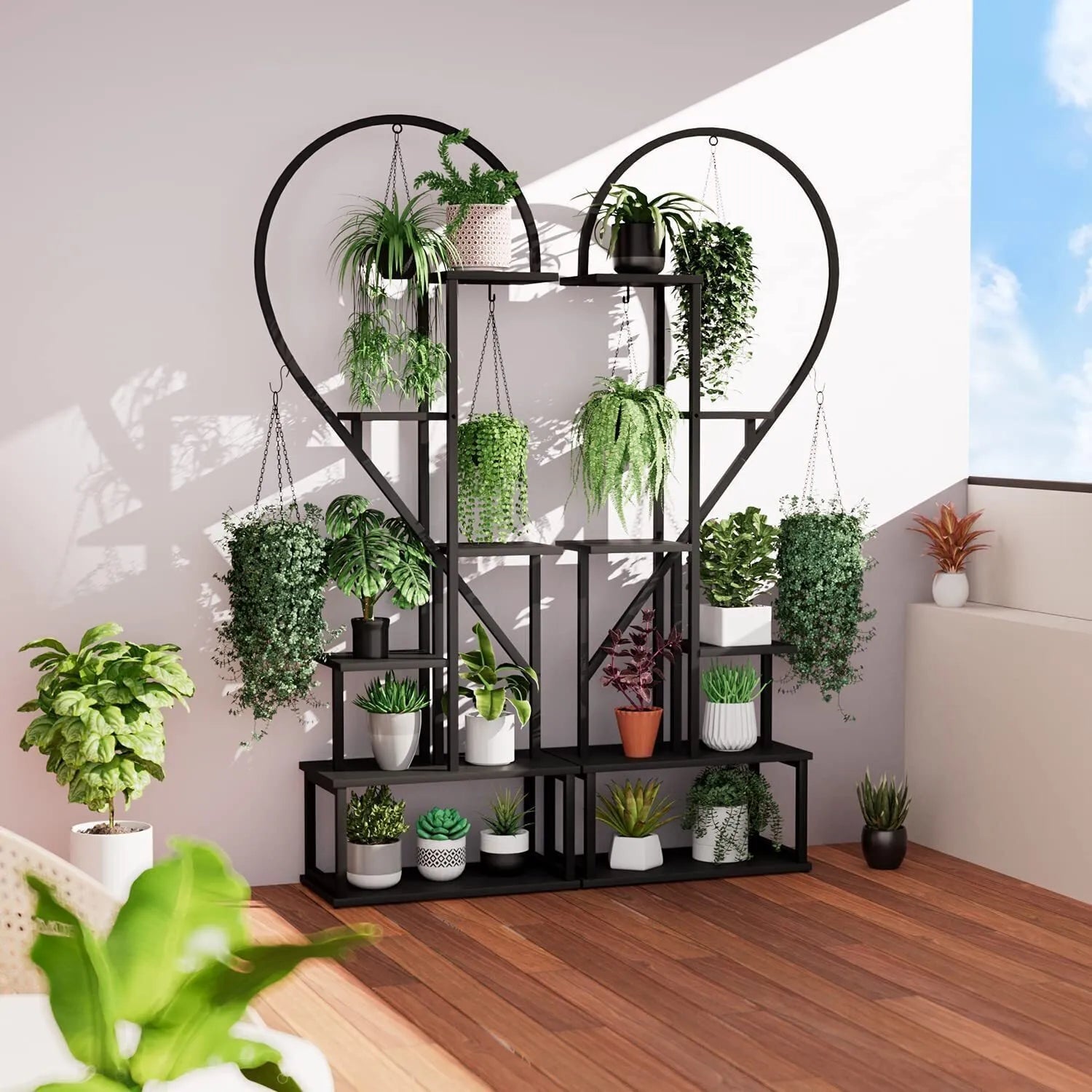 🎍Creative heart-shaped ladder plant frame🎍