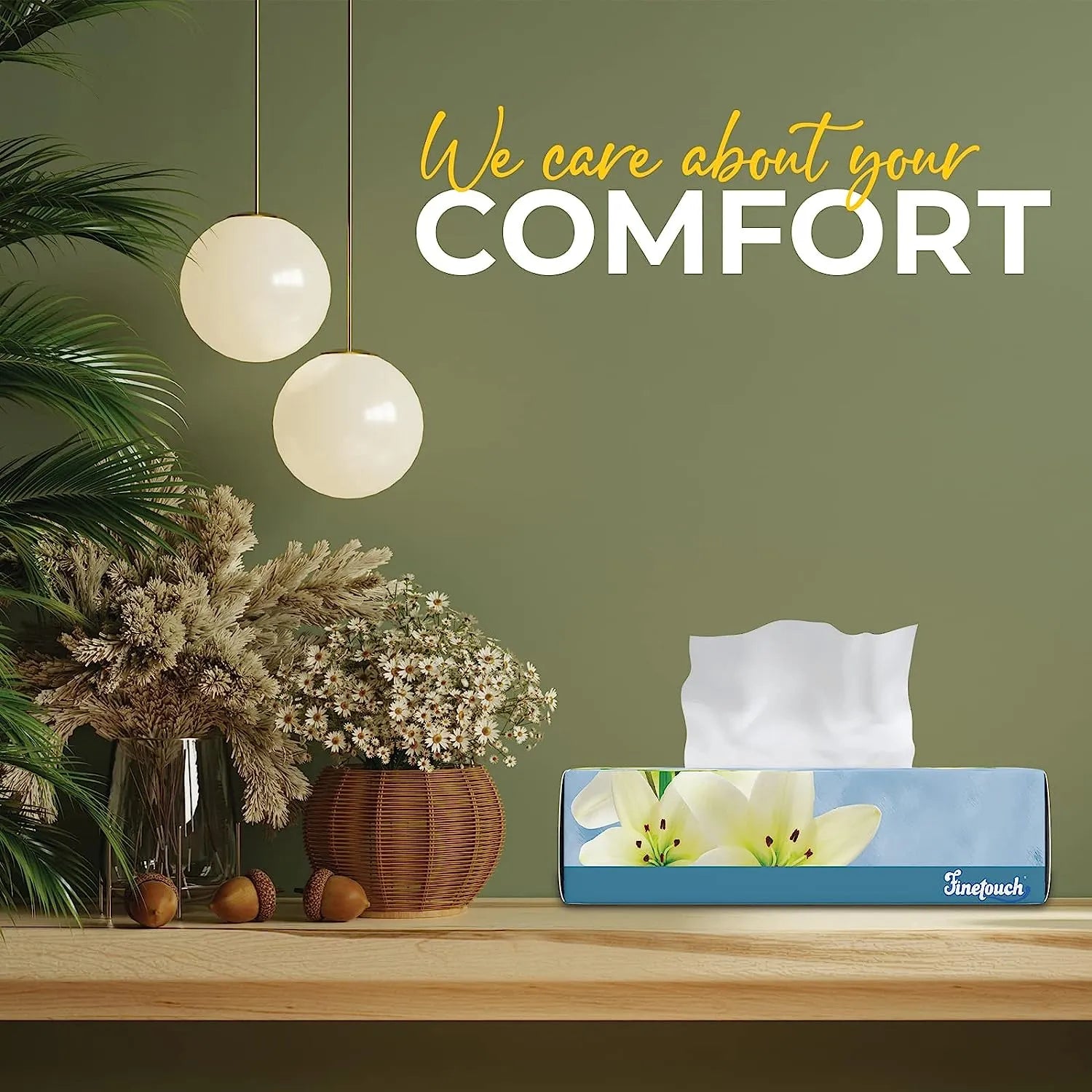 Soft Facial Tissues 2 Ply Box Of 130 Pack of 6 (780 Facial Tissues Toatal) Family Pack (6) Design may Vary