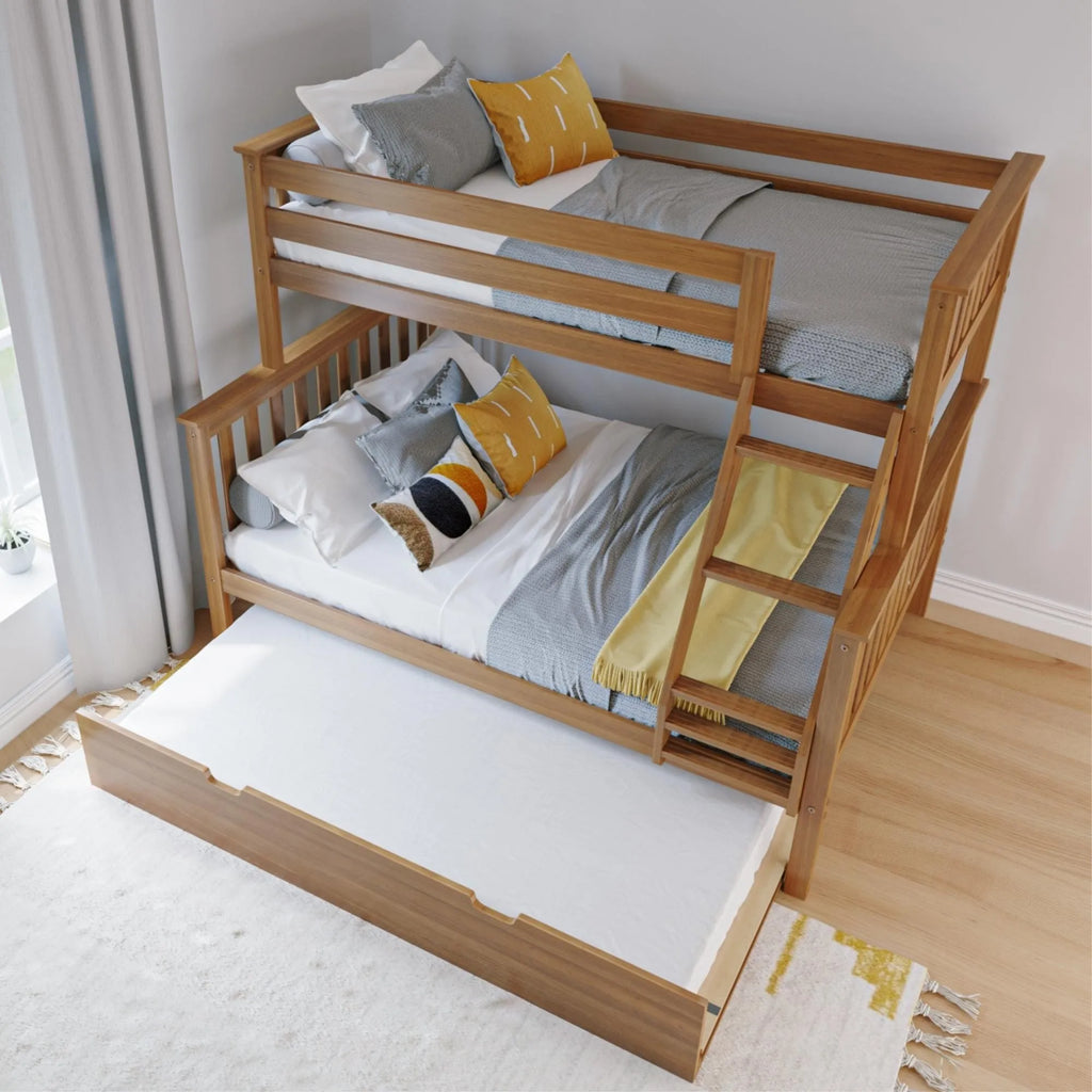 🎄Store Closing Sale💖Kids Solid Wood Twin-Over-Full Bunk Bed + Trundle Bed