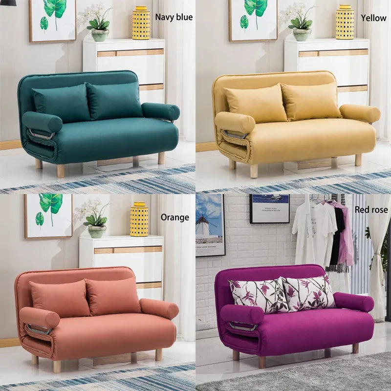 Folding sofa bed leisure recliner fabric breathable lazy sofa