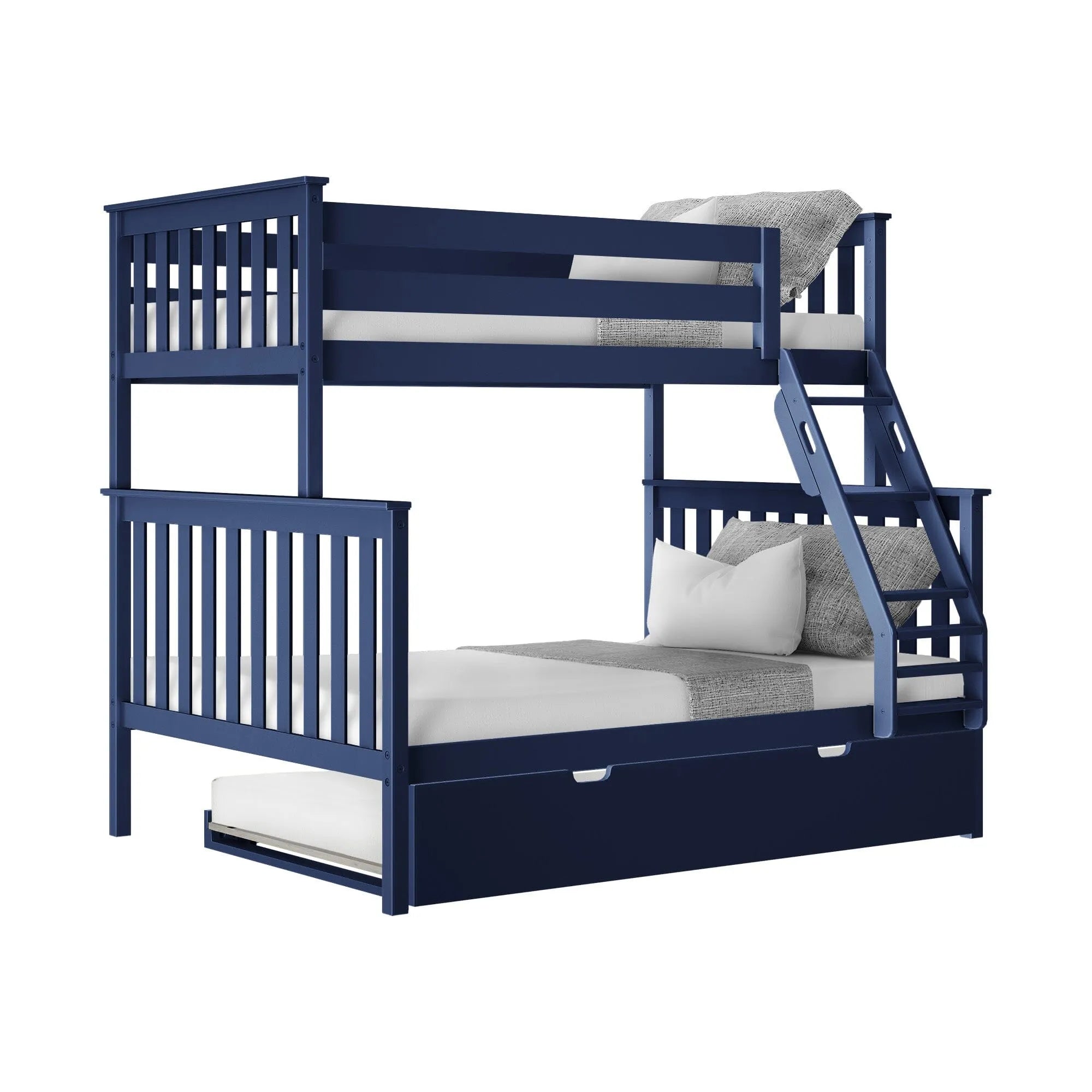 🎄Store Closing Sale💖Kids Solid Wood Twin-Over-Full Bunk Bed + Trundle Bed