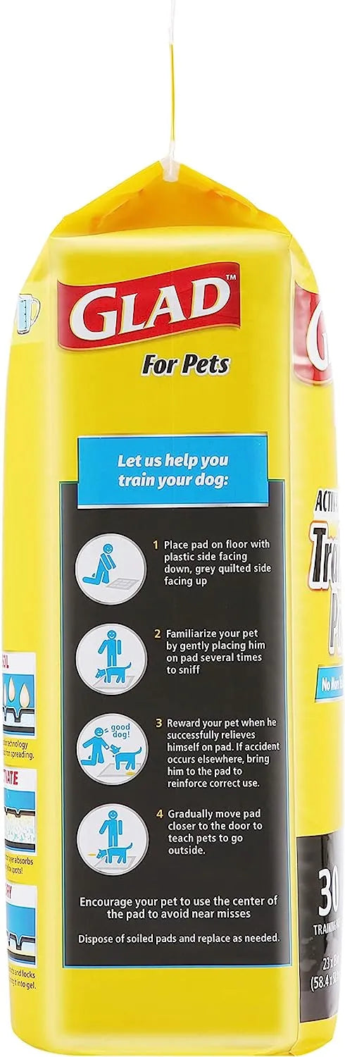 Glad for Pets Black Charcoal Puppy Pads 23" x 23" | Puppy Potty Training Pads That ABSORB & NEUTRALIZE Urine Instantly | New & Improved Quality Puppy Pee Pads, 100 count