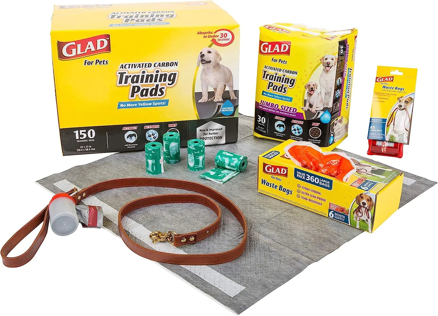 Glad for Pets Black Charcoal Puppy Pads 23" x 23" | Puppy Potty Training Pads That ABSORB & NEUTRALIZE Urine Instantly | New & Improved Quality Puppy Pee Pads, 100 count