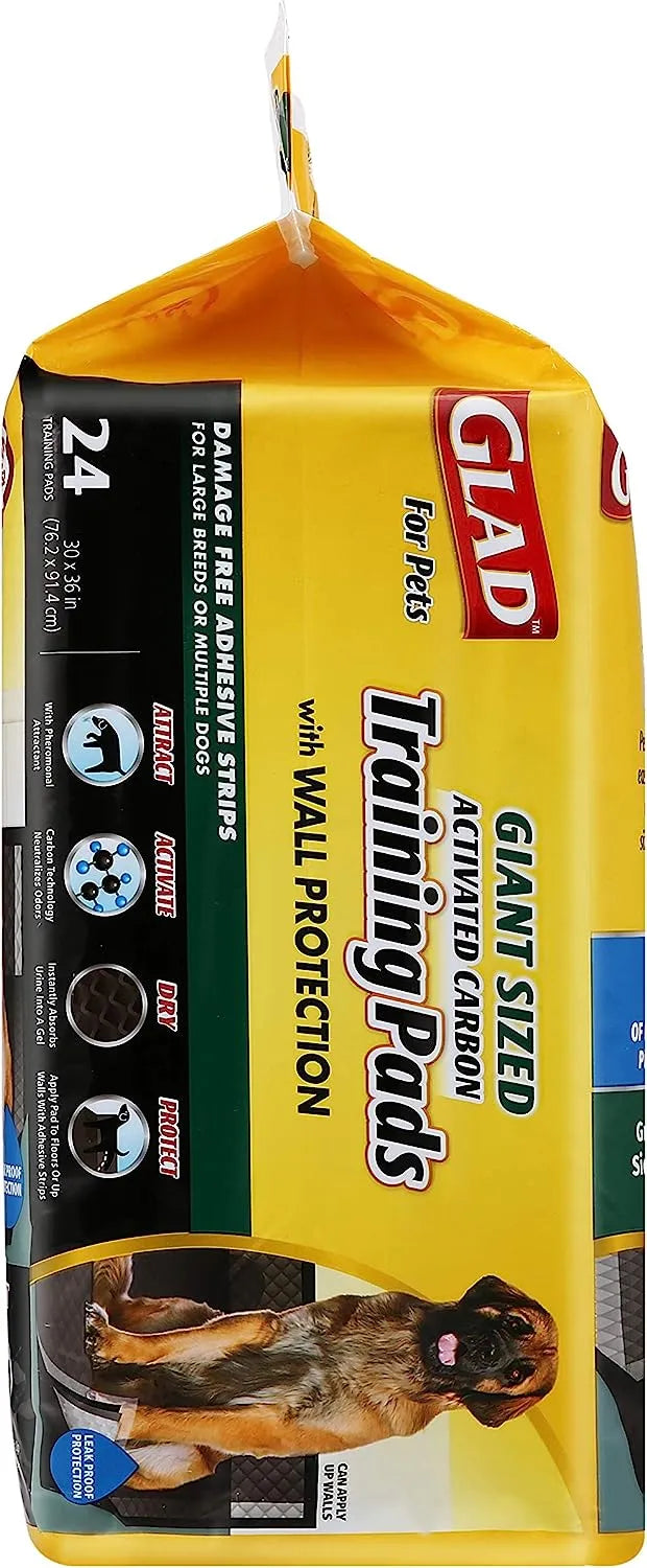 Glad for Pets Black Charcoal Puppy Pads 23" x 23" | Puppy Potty Training Pads That ABSORB & NEUTRALIZE Urine Instantly | New & Improved Quality Puppy Pee Pads, 100 count