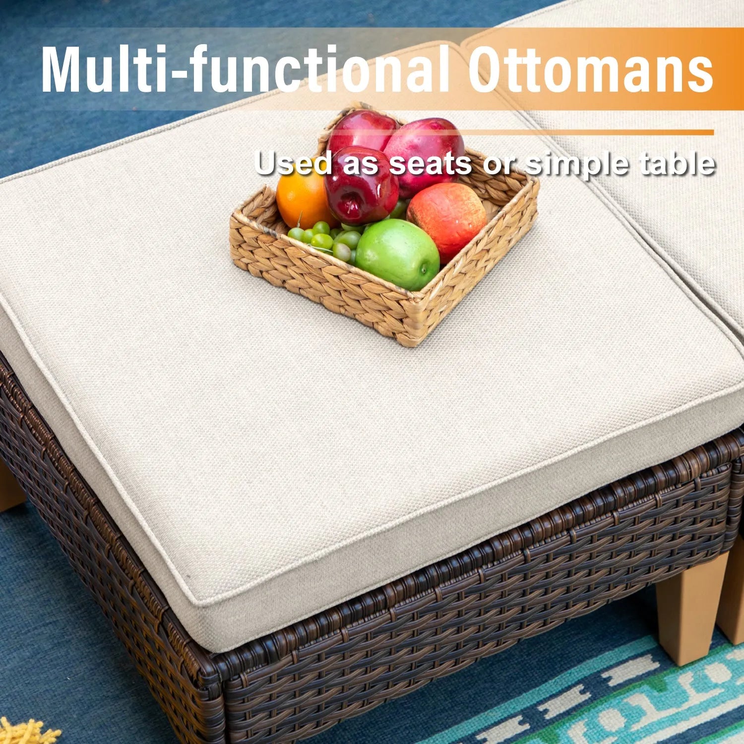 7-Seat All-Weather PE Wicker Patio Sectional Sofa Set