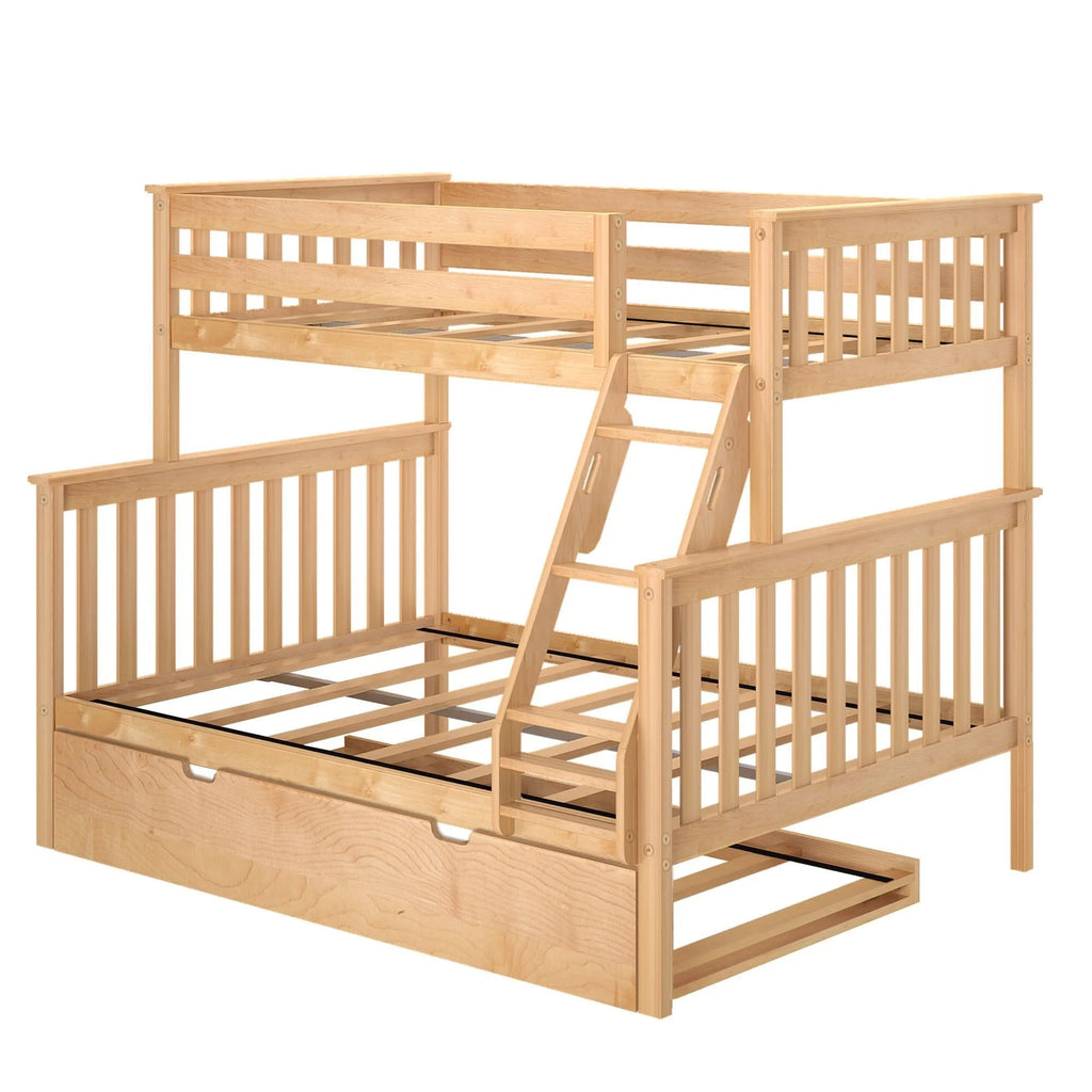 🎄Store Closing Sale💖Kids Solid Wood Twin-Over-Full Bunk Bed + Trundle Bed