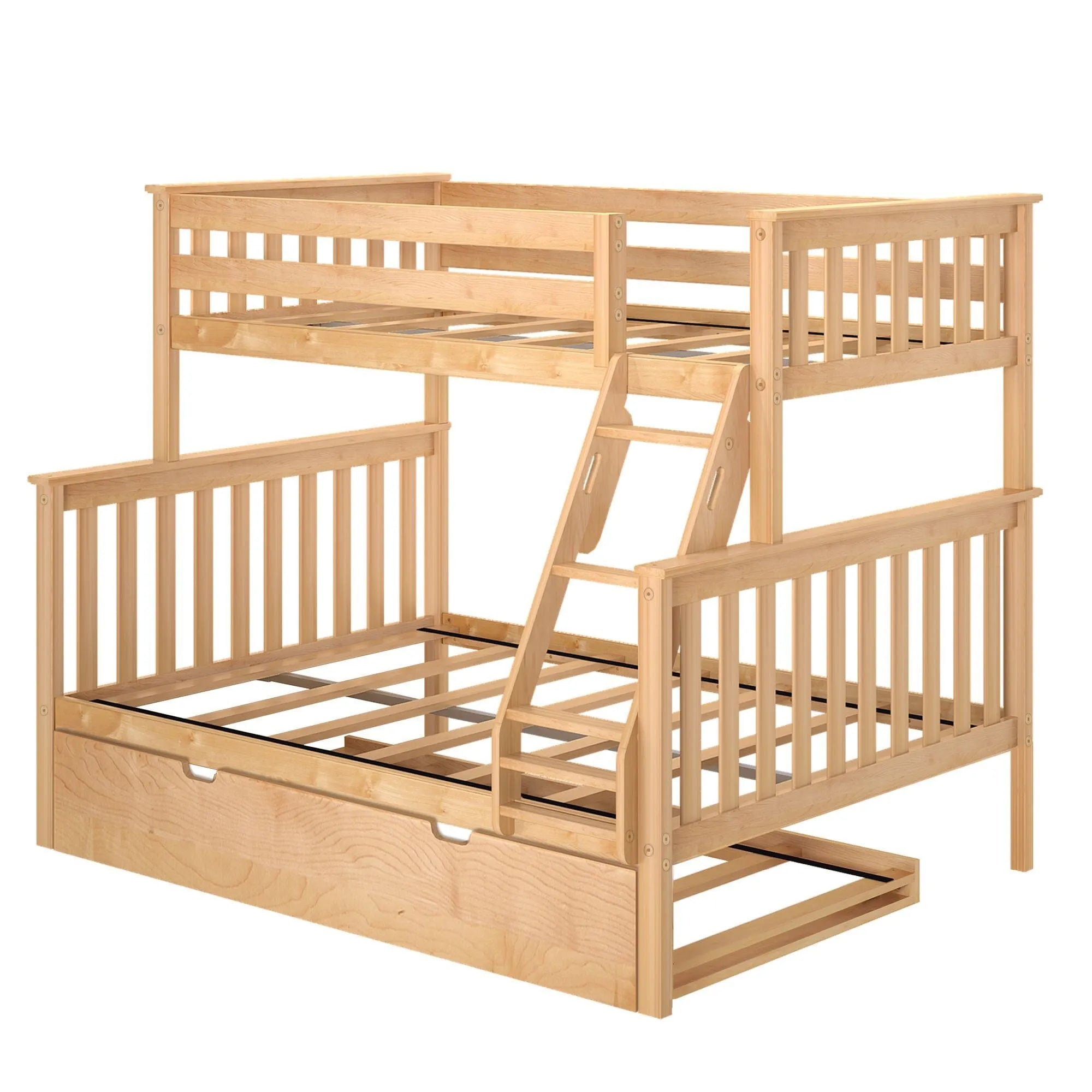 🎄Store Closing Sale💖Kids Solid Wood Twin-Over-Full Bunk Bed + Trundle Bed