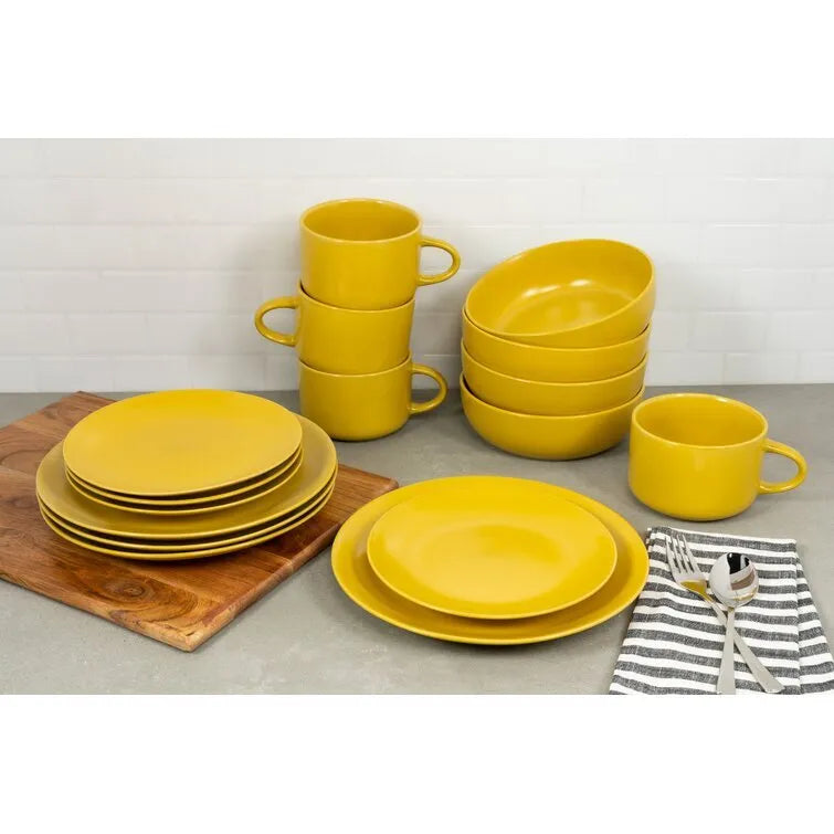 Ten Strawberry Street Wazee Matte Stoneware Dinnerware Set - Service for 4