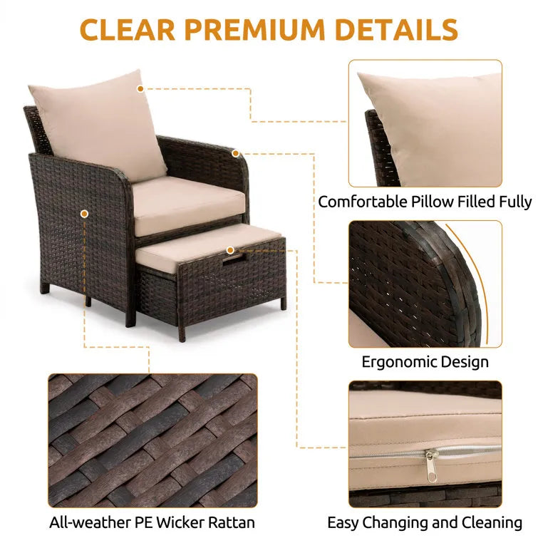 2 - Person Outdoor Seating Group with Cushions