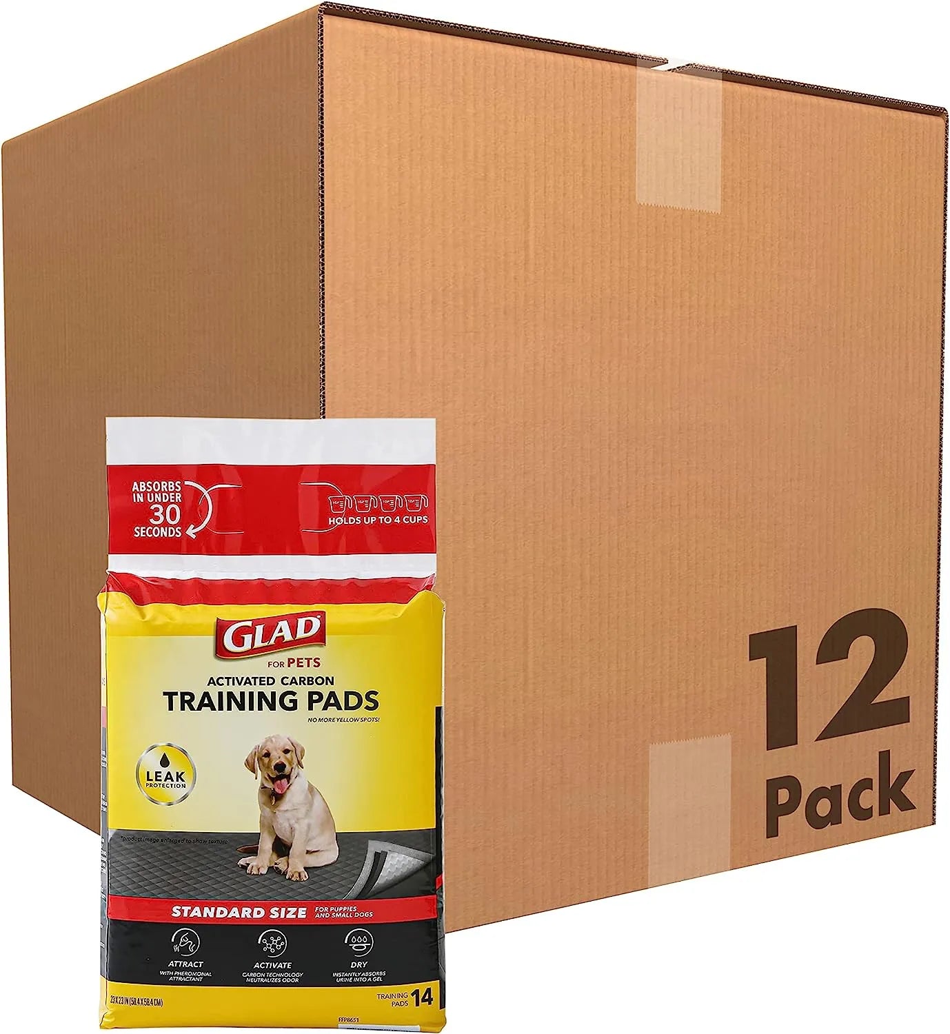 Glad for Pets Black Charcoal Puppy Pads 23" x 23" | Puppy Potty Training Pads That ABSORB & NEUTRALIZE Urine Instantly | New & Improved Quality Puppy Pee Pads, 100 count