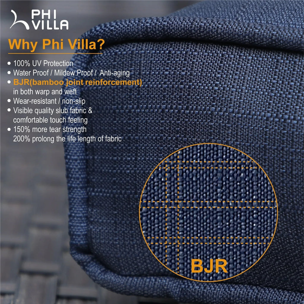 3-Piece Patio L-Shaped Rattan Sectional Sofa Set With Cushions