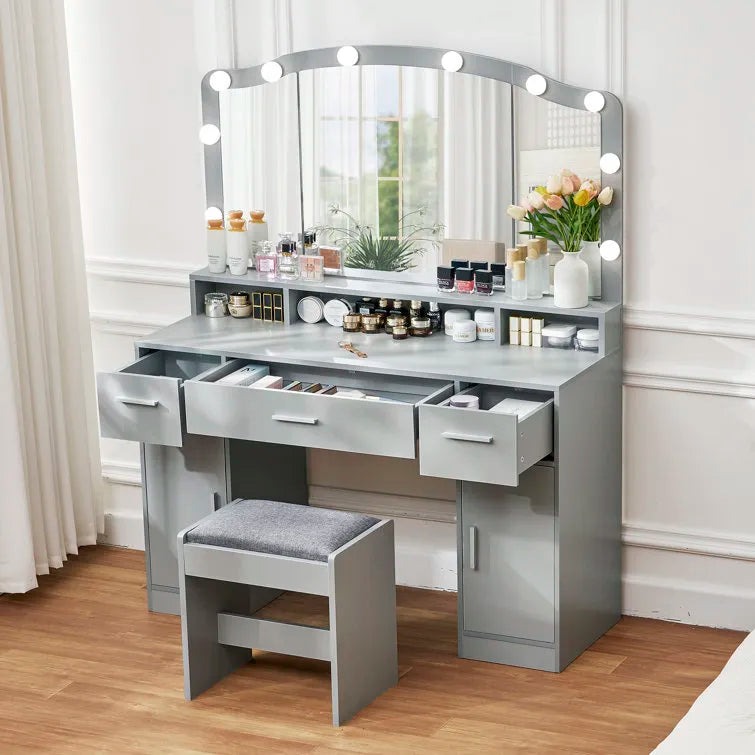 Areena Vanity Set with Stool and Mirror