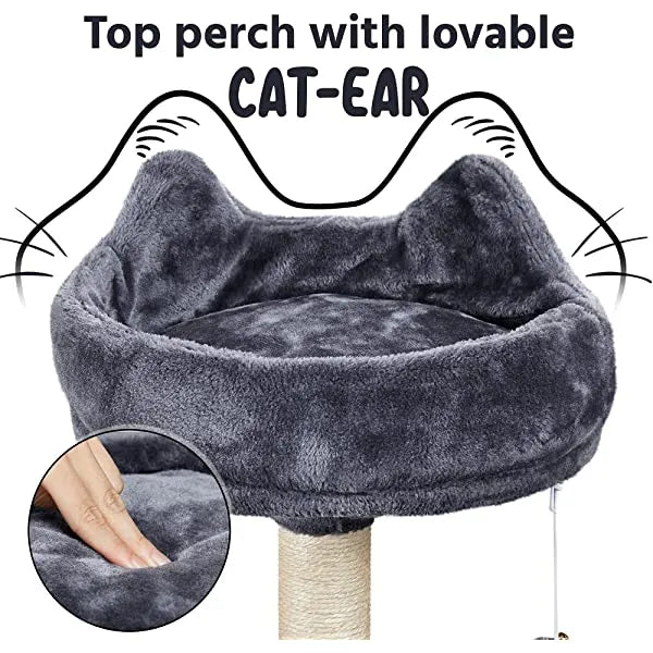 Yaheetech 68.5in Multi-Level Cat Tree Large Cat Condo with Sisal-Covered Platforms Scratching Board & Scratching Posts, Cozy Perches, Stable Cat Tower Cat Condo Pet Play House Dark Gray