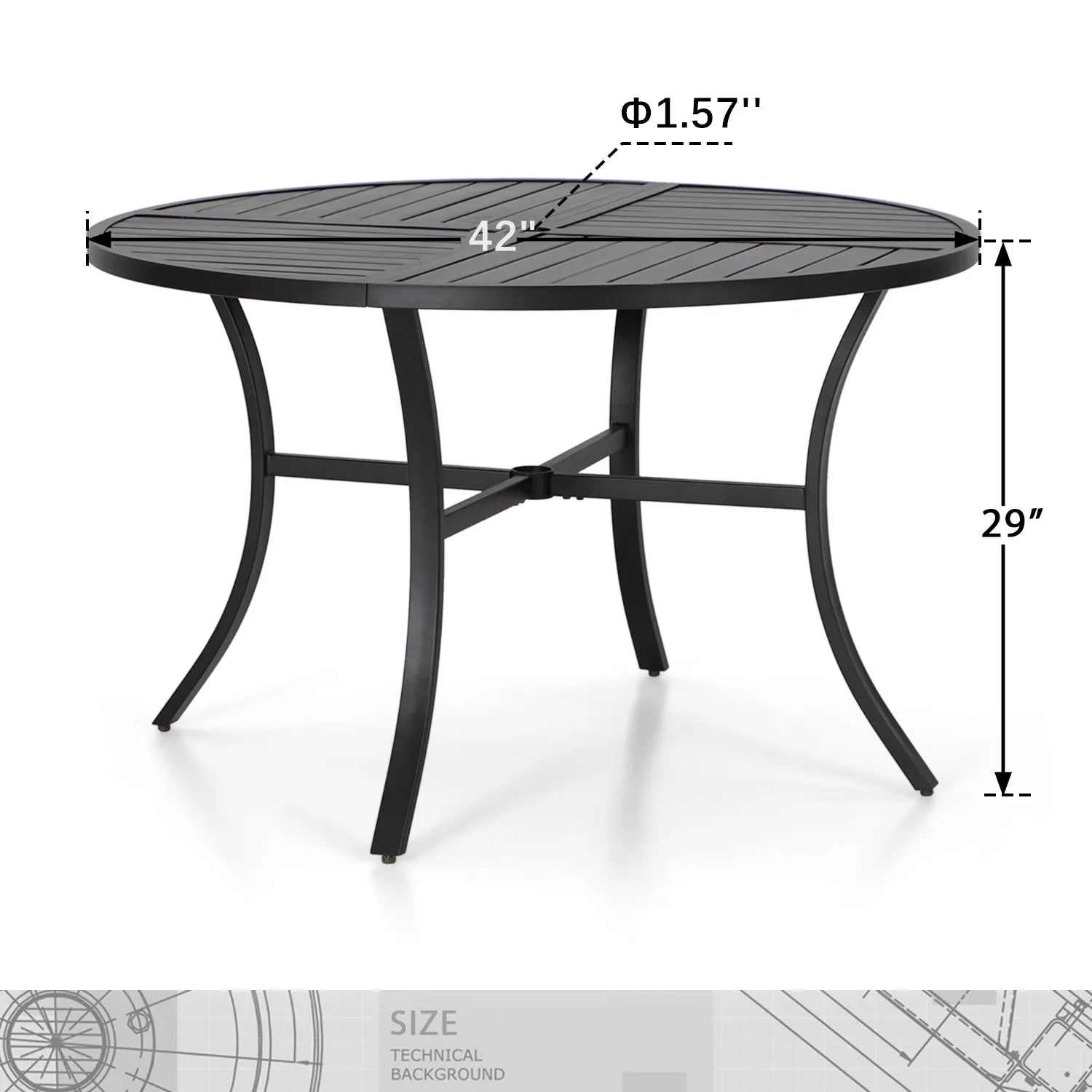 5-Piece Outdoor Dining Set 4 Swivel Steel Chairs and Square Table