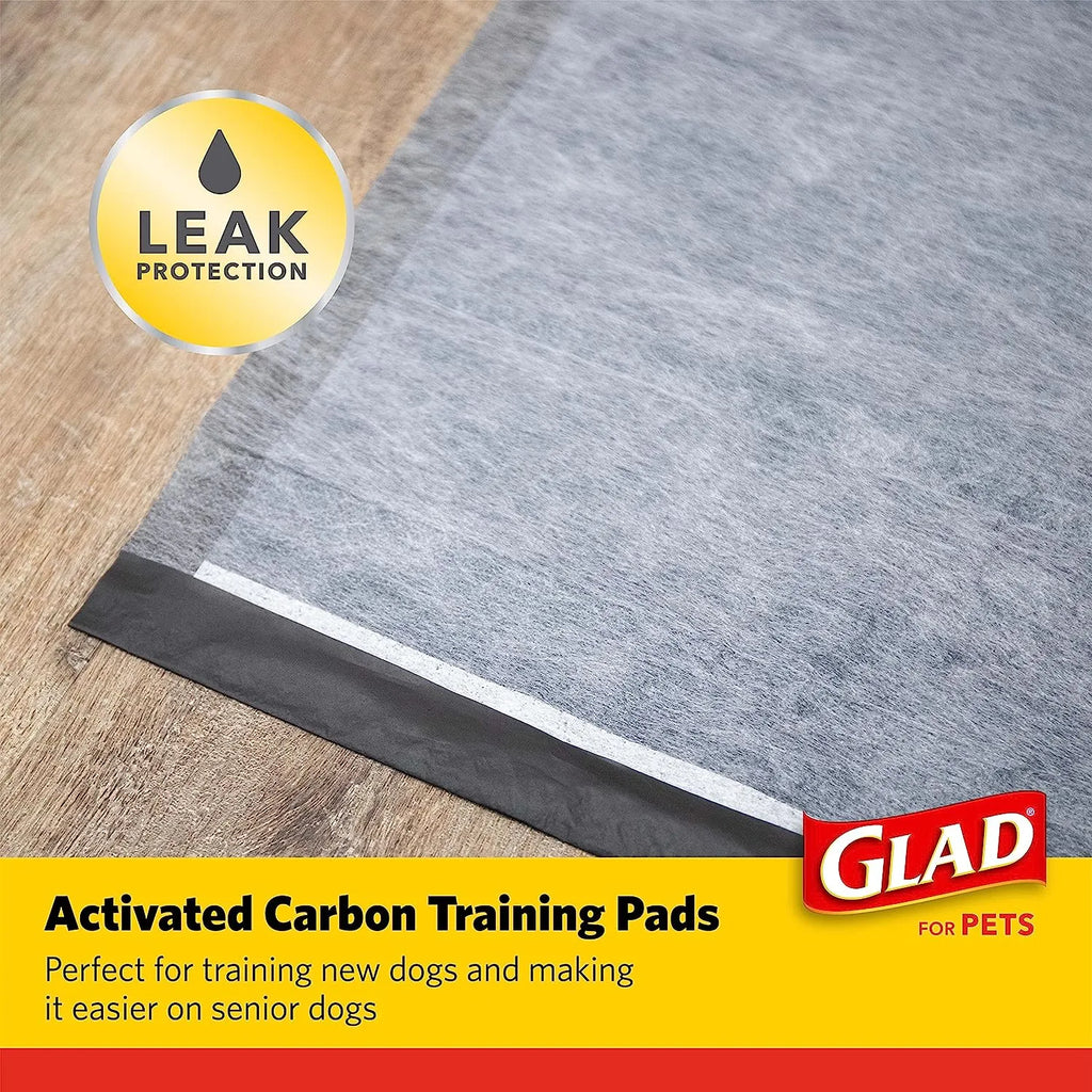 Glad for Pets Black Charcoal Puppy Pads 23" x 23" | Puppy Potty Training Pads That ABSORB & NEUTRALIZE Urine Instantly | New & Improved Quality Puppy Pee Pads, 100 count