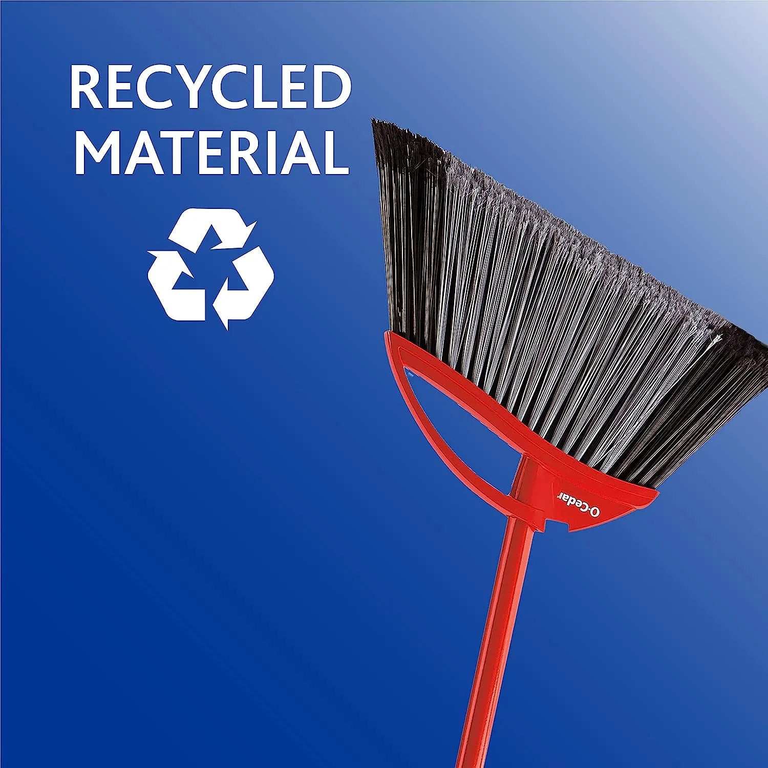 O-Cedar Pet Pro Broom & Step-On Dustpan PowerCorner, Red