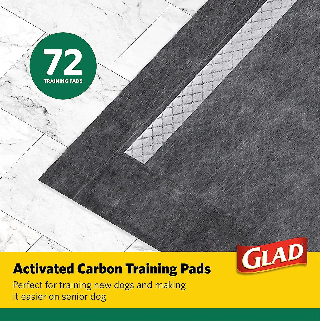 Glad for Pets Black Charcoal Puppy Pads 23" x 23" | Puppy Potty Training Pads That ABSORB & NEUTRALIZE Urine Instantly | New & Improved Quality Puppy Pee Pads, 100 count