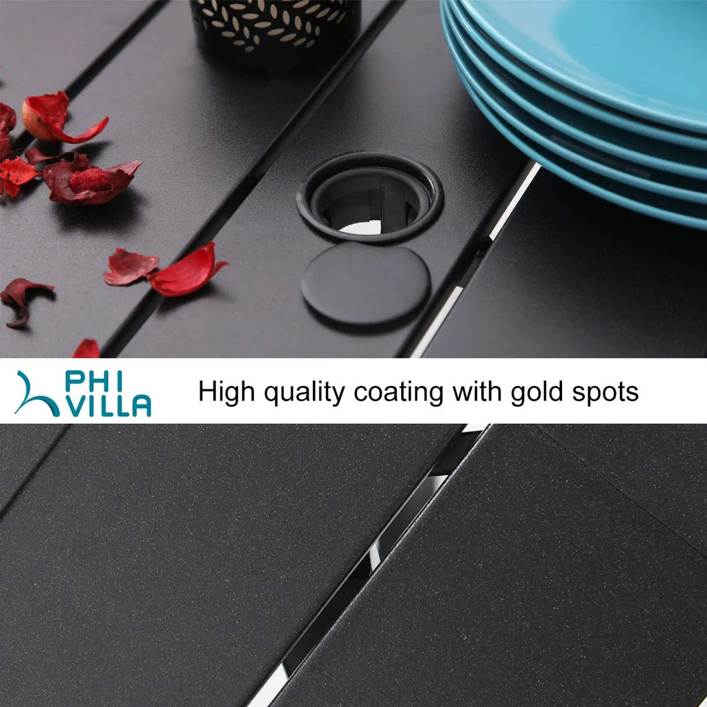 5-Piece Patio Dining Set 4 Textilene Swivel Chairs & Metal Steel Table