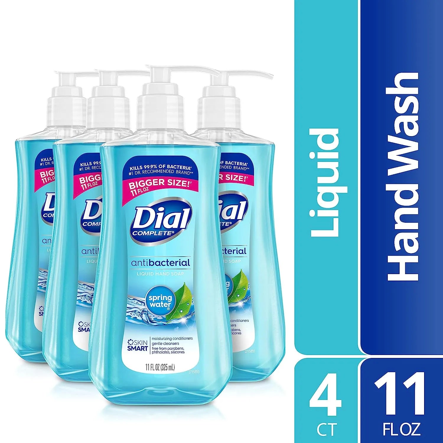 Complete Antibacterial Liquid Hand Soap, Spring Water, 11 fl oz (Pack of 4)