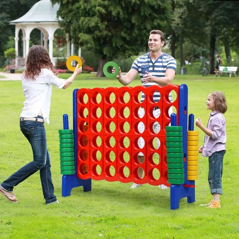 4-to-Score Giant Game Set with 42 Jumbo Rings & Quick-Release Slider