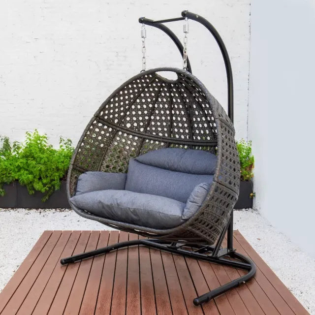 Patio Wicker Swing Chair With Stand Rain Cover Included - Bed Bath & Beyond