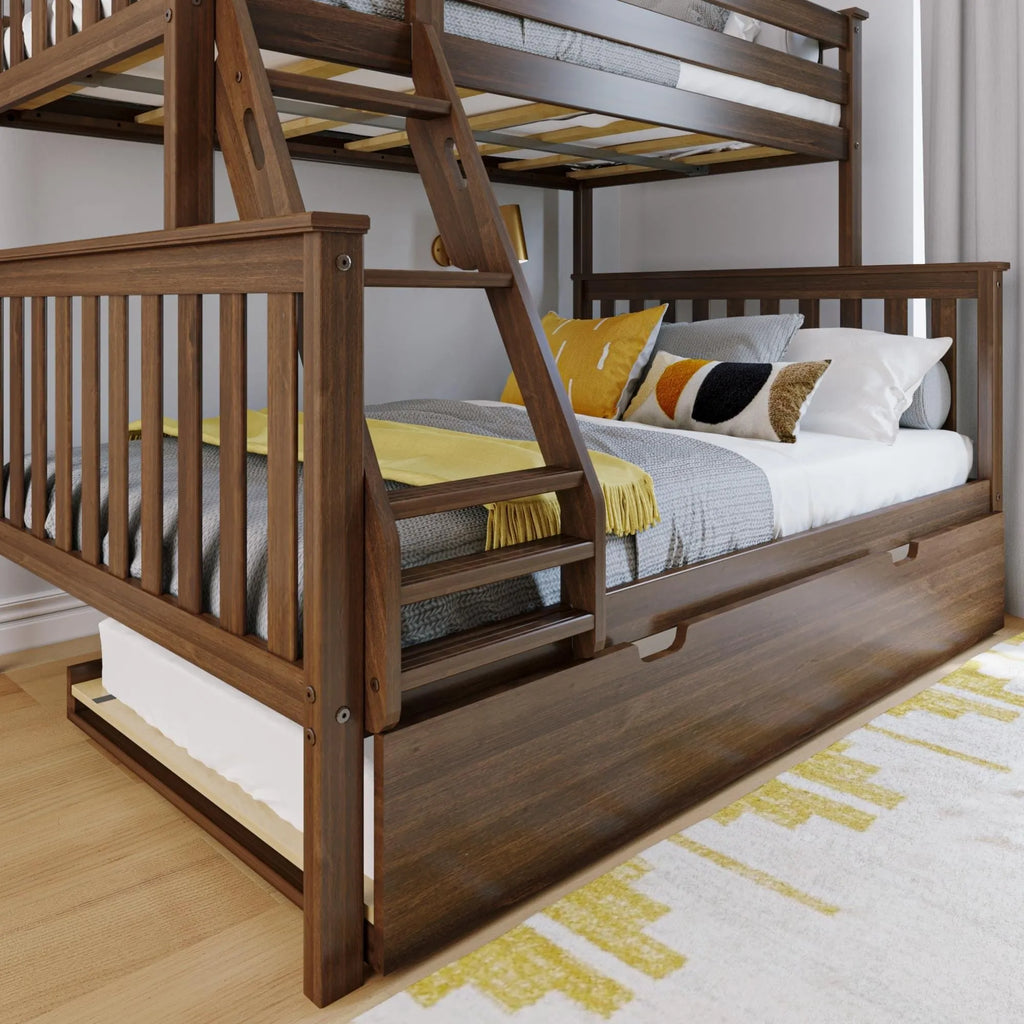 🎄Store Closing Sale💖Kids Solid Wood Twin-Over-Full Bunk Bed + Trundle Bed