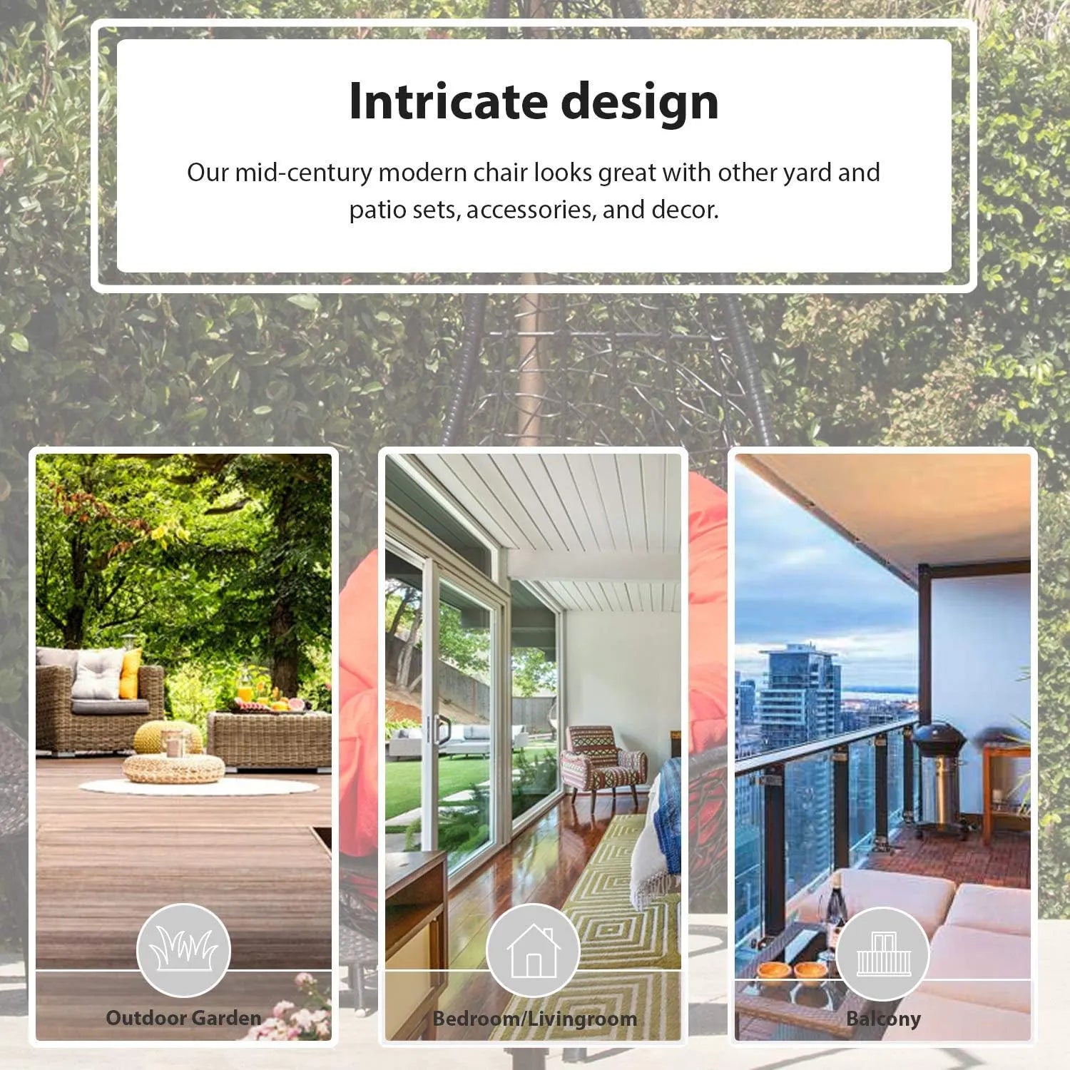 J.M.Deco Porch Swing Chair with Stand, Cushion & Pillow, Goldden Egg Rattan Wicker Swing Hanging Chair, Hammock Chair for Indoor, Outdoor, Garden, Backyard & Patio