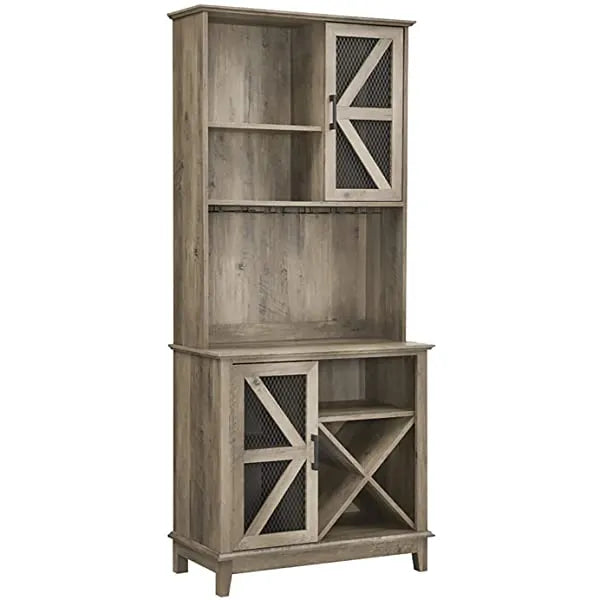 Home Source Bar Cabinet and Coffee Station (Charcoal)