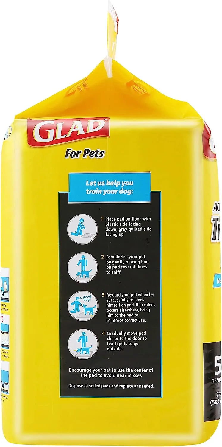 Glad for Pets Black Charcoal Puppy Pads 23" x 23" | Puppy Potty Training Pads That ABSORB & NEUTRALIZE Urine Instantly | New & Improved Quality Puppy Pee Pads, 100 count