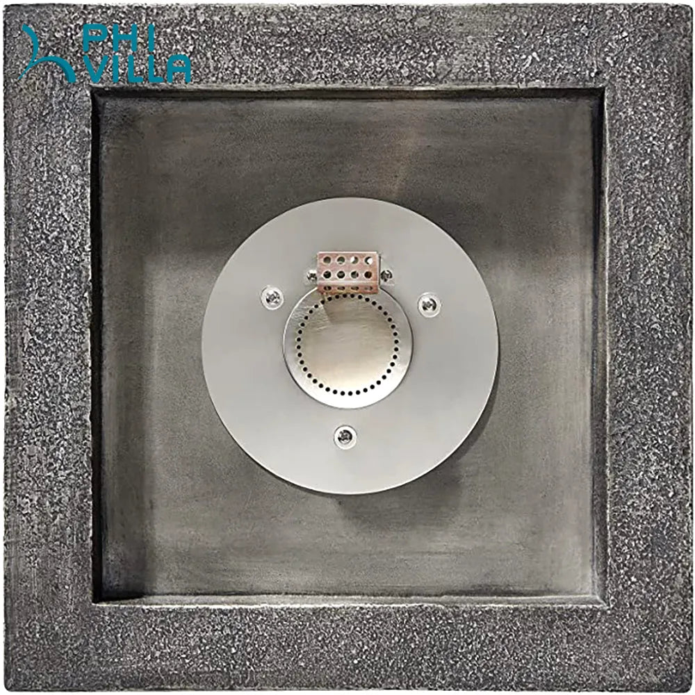 18 Inch 30,000BTU Outdoor Square Terrafab Gas Fire Pit With Waterproof Cover