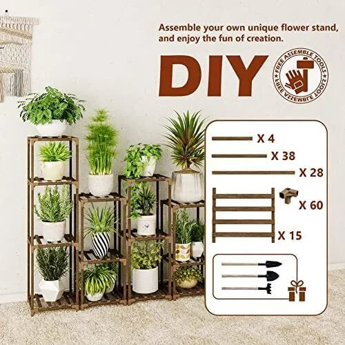 Plant stand indoor plant stand wooden outdoor multi-layer plant stand