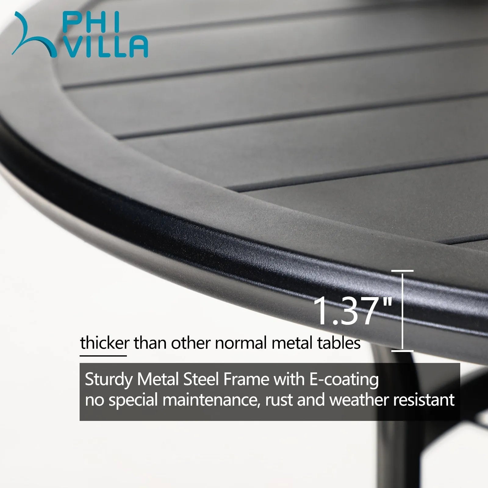 5-Piece Patio Dining Set 4 Textilene Swivel Chairs & Metal Steel Table