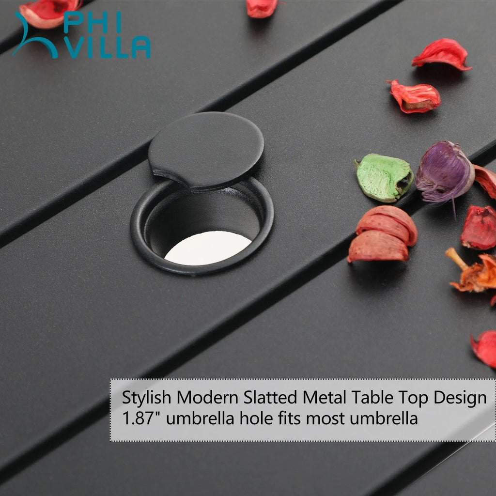 5-Piece Patio Dining Set 4 Textilene Swivel Chairs & Metal Steel Table