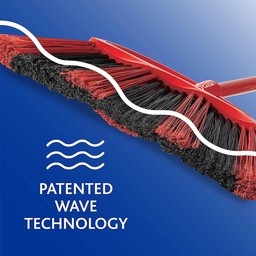 O-Cedar Pet Pro Broom & Step-On Dustpan PowerCorner, Red